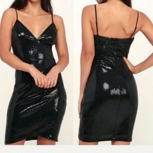 Lulu's Glisten up Black sequin Bodycon dress